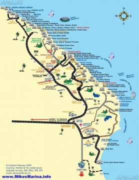 карта отелей Пунта Каны